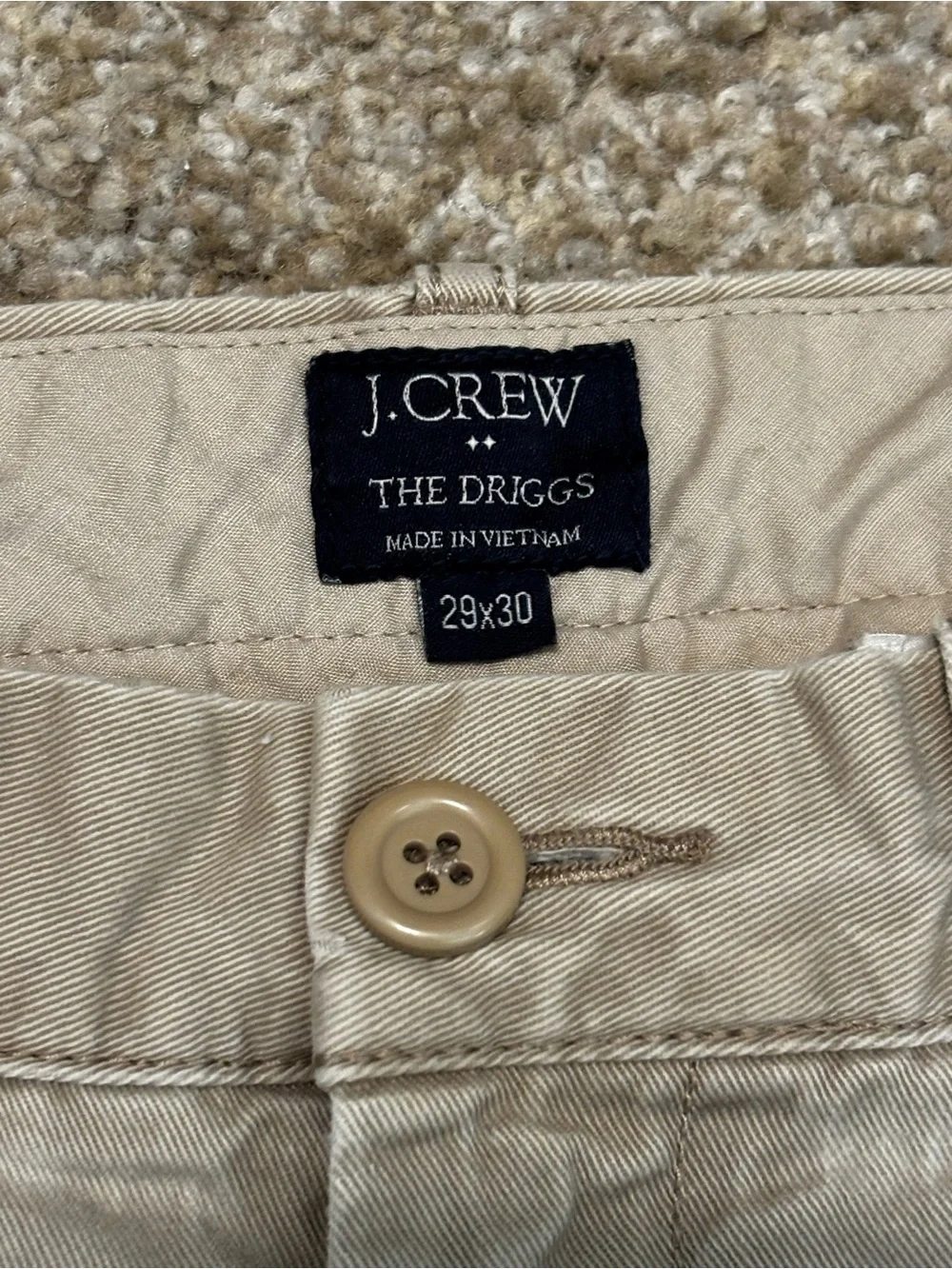 J. Crew The Driggs Men's Chinos in Khaki Tan